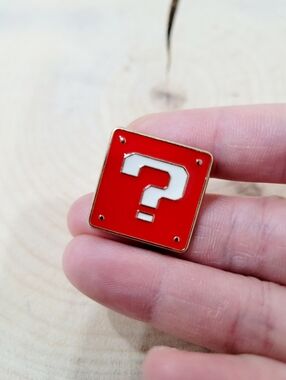 2/$20 Brand New Super Mario Red Question Block Pin Brooch